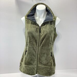 Moosejaw Brand Faux Fur Fleece Sherpa Vest Olive Green M Hiking Vest